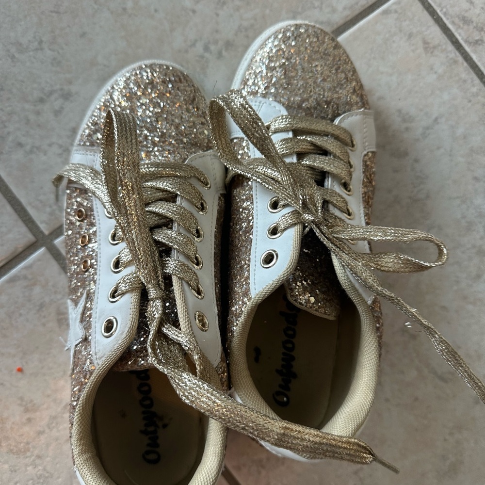 Outwoods Gold Glitter Kids Sneakers - Picture 5 of 5